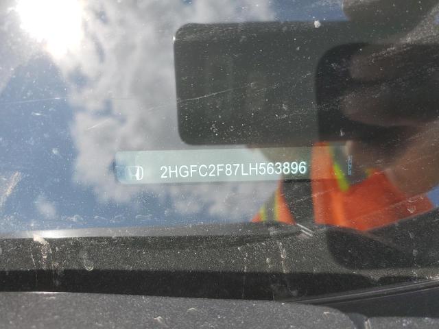 2HGFC2F87LH563896 - 2020 HONDA CIVIC SPORT WHITE photo 12