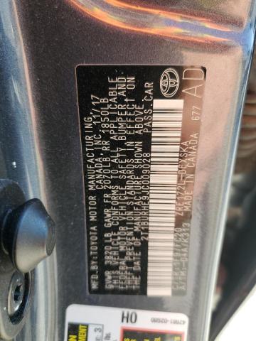 2T1BURHE9JC009028 - 2018 TOYOTA COROLLA L Azul foto 12