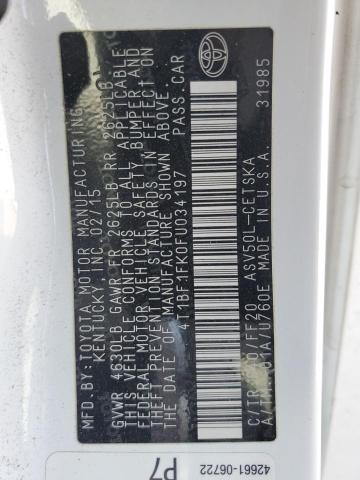 4T1BF1FK0FU034197 - 2015 TOYOTA CAMRY LE WHITE photo 13