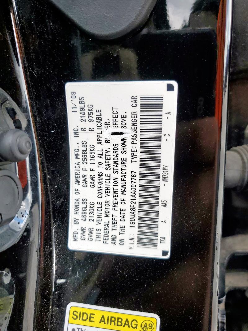 19UUA8F21AA007767 - 2010 ACURA TL BLACK photo 12