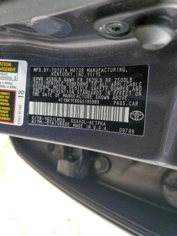 4T1BK1EB6GU195989 - 2016 TOYOTA AVALON XLE ნაცრისფერი ფოტო 12