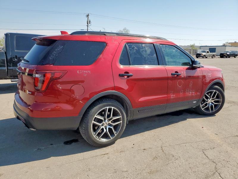 1FM5K8GT0HGD40732 - 2017 FORD EXPLORER SPORT RED photo 3