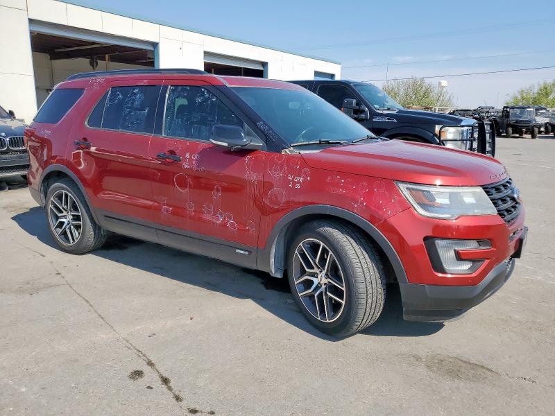 1FM5K8GT0HGD40732 - 2017 FORD EXPLORER SPORT RED photo 4
