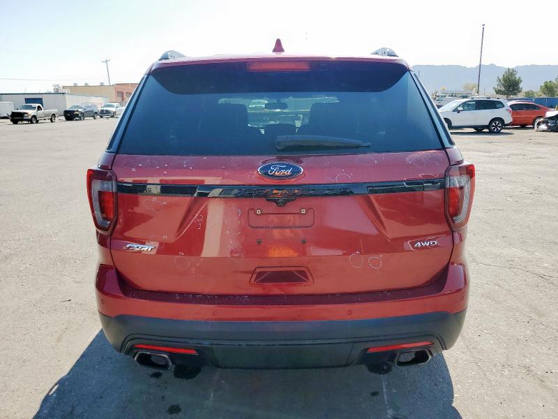 1FM5K8GT0HGD40732 - 2017 FORD EXPLORER SPORT RED photo 6