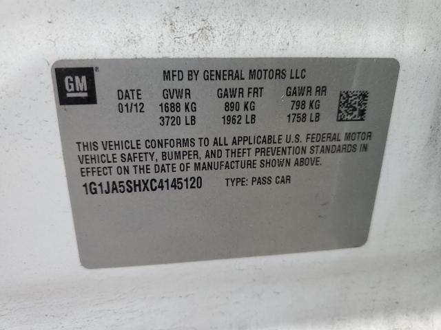 1G1JA5SHXC4145120 - 2012 CHEVROLET SONIC LS Ağ foto 13