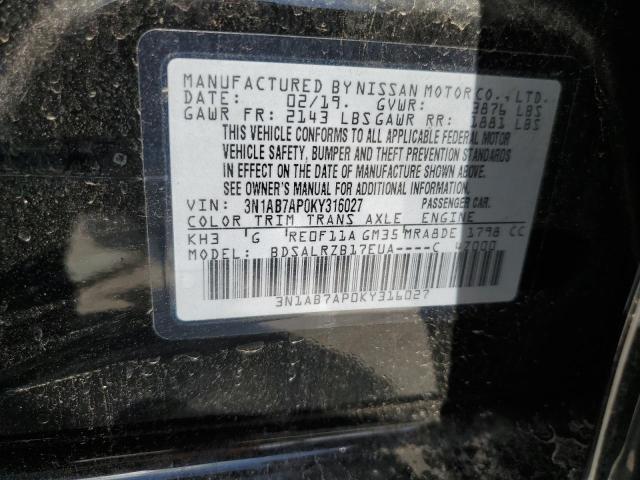 3N1AB7AP0KY316027 - 2019 NISSAN SENTRA S 黑色 照片 26