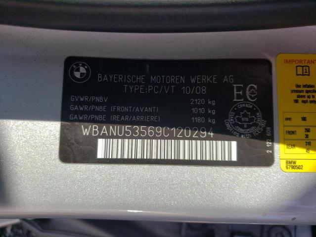 WBANU53569C120294 - 2009 BMW 528 I SILVER photo 13