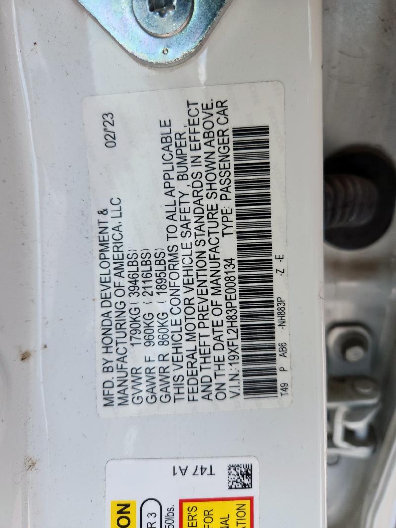 19XFL2H83PE008134 - 2023 HONDA CIVIC SPORT 白色 照片 12