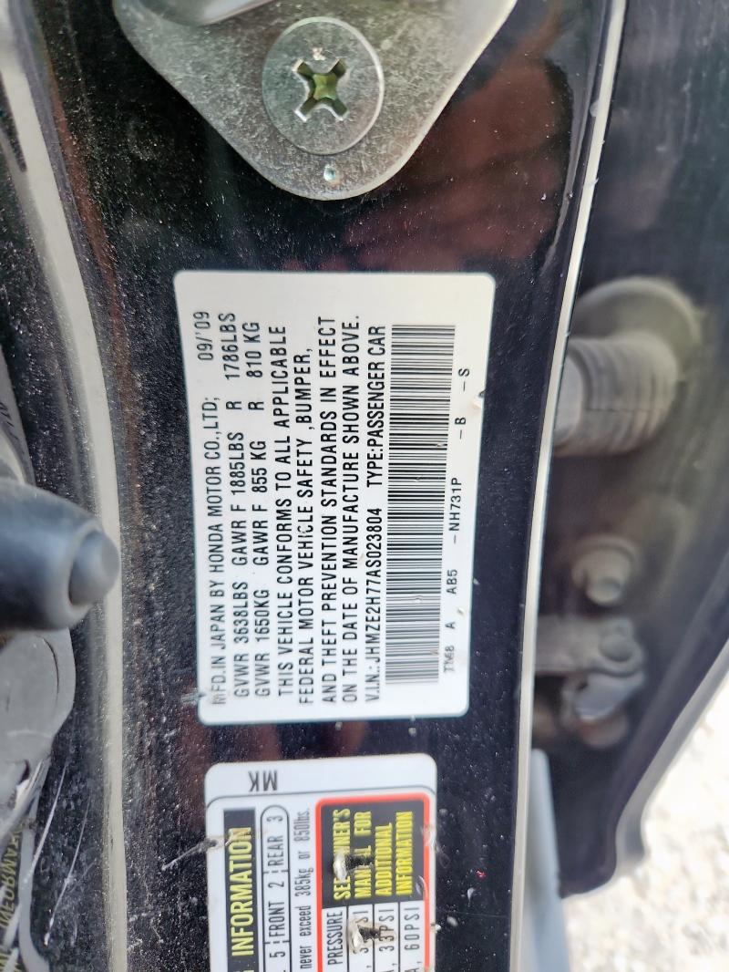 JHMZE2H77AS023804 - 2010 HONDA INSIGHT EX BLACK photo 14