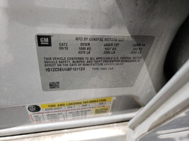 1G1ZC5EU5BF191124 - 2011 CHEVROLET MALIBU 1LT 银色 照片 12