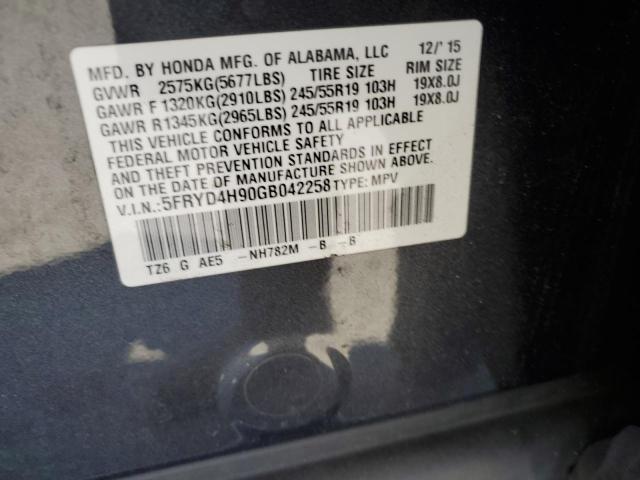 5FRYD4H90GB042258 - 2016 ACURA MDX ADVANCE GRAY photo 13