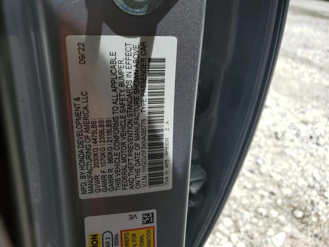1HGCV1F3XNA085776 - 2022 HONDA ACCORD SPORT 银色 照片 13