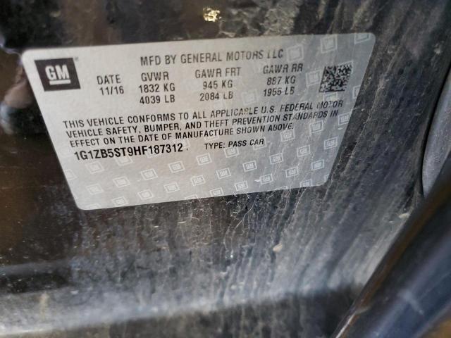 1G1ZB5ST9HF187312 - 2017 CHEVROLET MALIBU LS Czarny zdjęcie 12