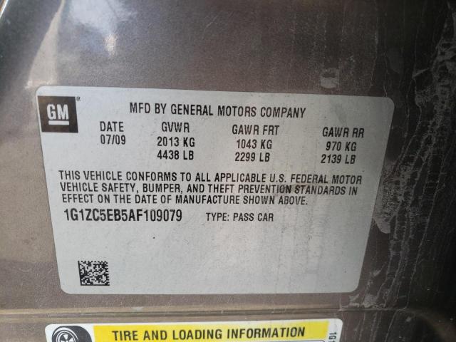 1G1ZC5EB5AF109079 - 2010 CHEVROLET MALIBU 1LT BROWN photo 12