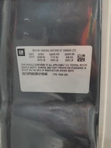 2G1WF5EK3B1216540 - 2011 CHEVROLET IMPALA LS Մոխրագույն լուսանկար 12