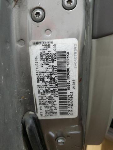 4T1BF22K9YU108439 - 2000 TOYOTA CAMRY LE 灰色 照片 12