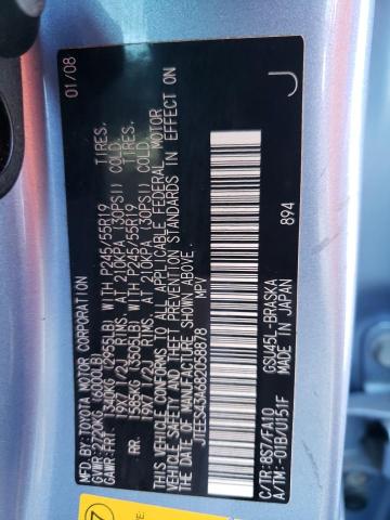 JTEES43A682058878 - 2008 TOYOTA HIGHLANDER SPORT BLUE photo 13