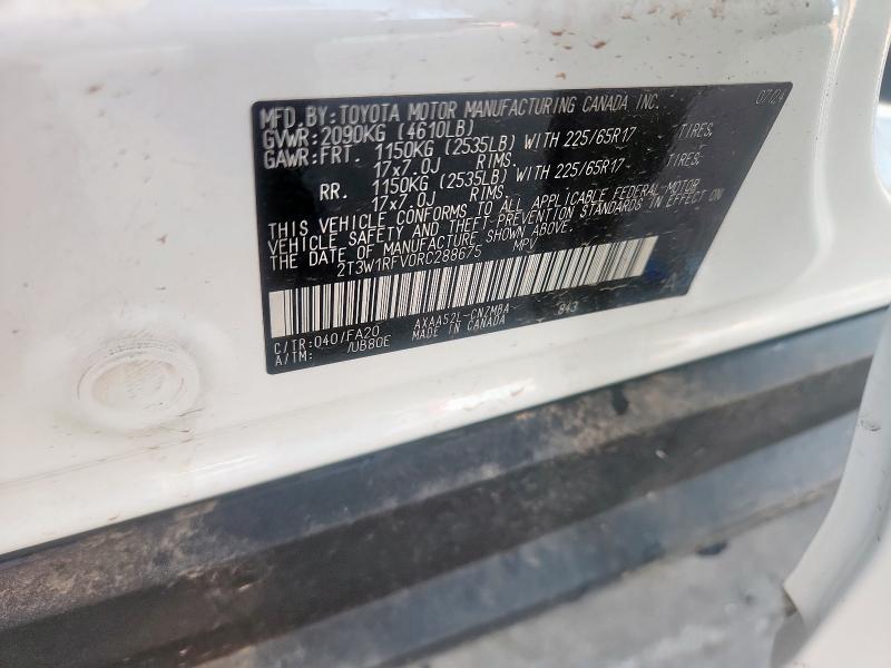 2T3W1RFV0RC288675 - 2024 TOYOTA RAV4 XLE WHITE photo 13