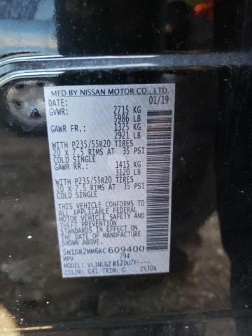 5N1DR2MM6KC609400 - 2019 NISSAN PATHFINDER S BLACK photo 13