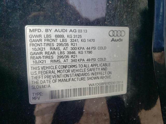 WA1DGBFE0DD013514 - 2013 AUDI Q7 PRESTIGE BLACK photo 13