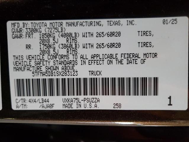 5TFMA5DB1SX283123 - 2025 TOYOTA TUNDRA CREWMAX PLATINUM ყავისფერი ფოტო 13