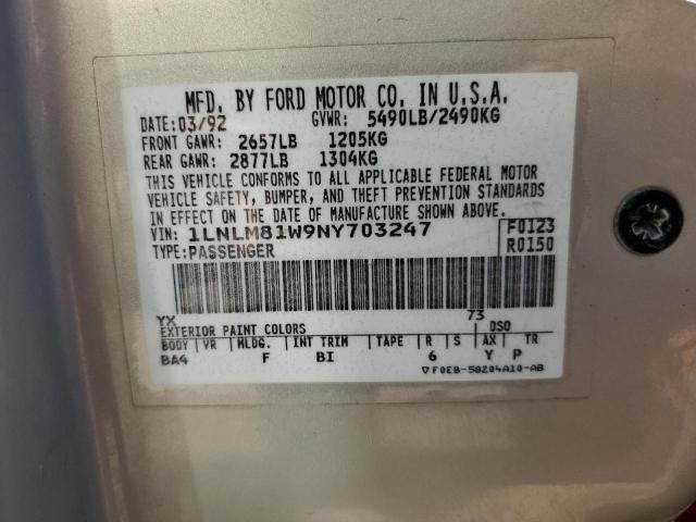 1LNLM81W9NY703247 - 1992 LINCOLN TOWN CAR EXECUTIVE SILVER photo 13