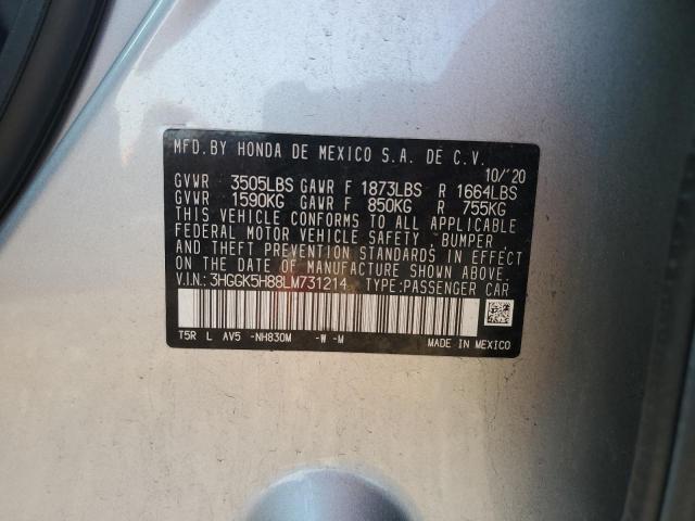 3HGGK5H88LM731214 - 2020 HONDA FIT EX 银色 照片 12