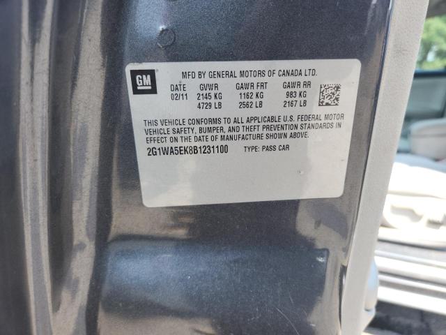 2G1WA5EK8B1231100 - 2011 CHEVROLET IMPALA LS GRAY photo 12