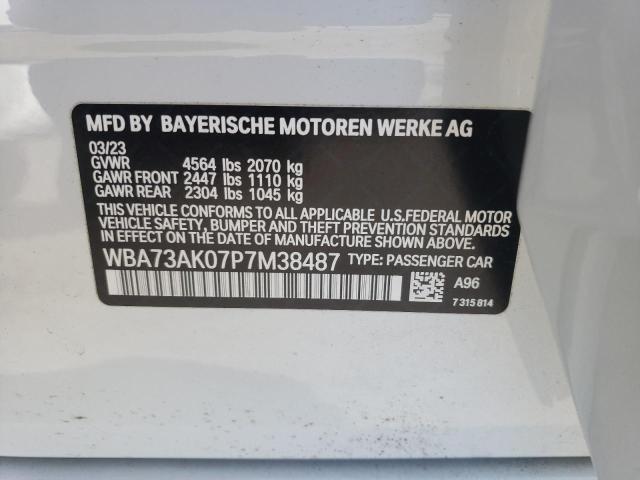 WBA73AK07P7M38487 - 2023 BMW 228XI WHITE photo 13