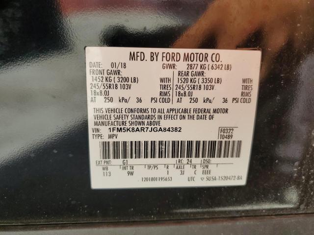 1FM5K8AR7JGA84382 - 2018 FORD EXPLORER POLICE INTERCEPTOR BLACK photo 13