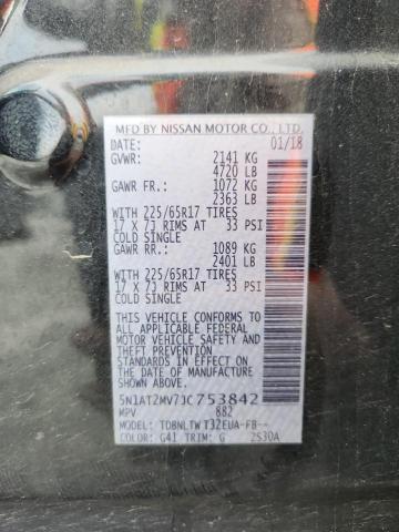 5N1AT2MV7JC753842 - 2018 NISSAN ROGUE S BLACK photo 13
