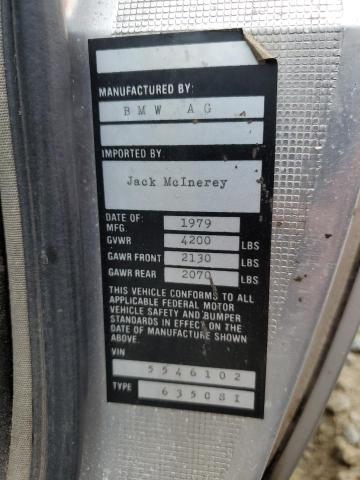5546102 - 1979 BMW 635CSI SILVER photo 12