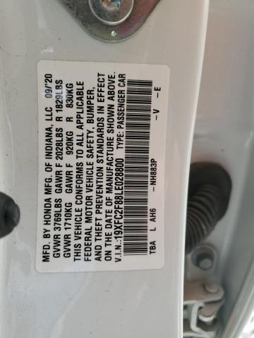 19XFC2F88LE028800 - 2020 HONDA CIVIC SPORT 白色 照片 13