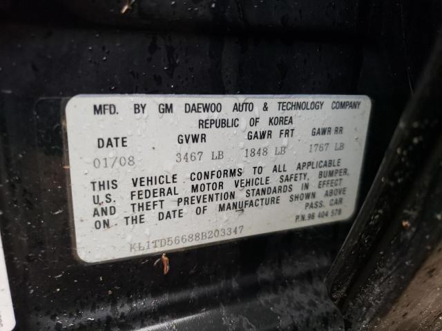 KL1TD56688B203347 - 2008 CHEVROLET AVEO BASE Qara foto 13