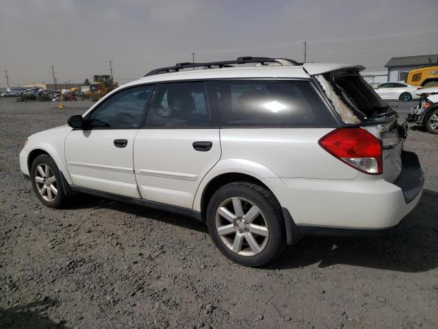 4S4BP61C697328619 - 2009 SUBARU OUTBACK 2.5I WHITE photo 2