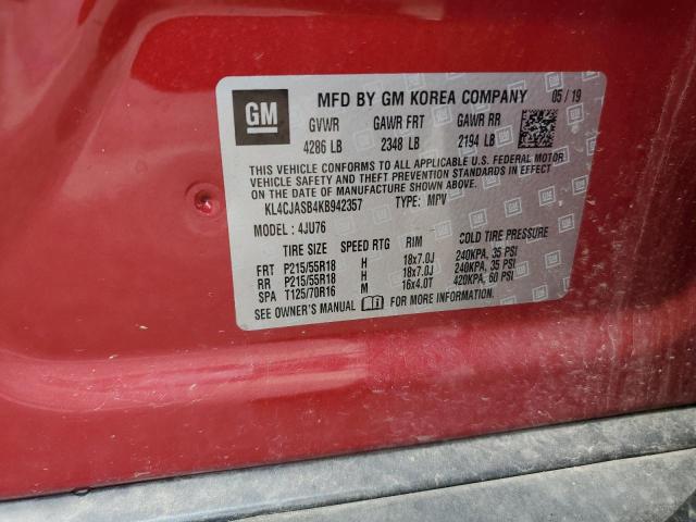 KL4CJASB4KB942357 - 2019 BUICK ENCORE PREFERRED RED photo 14