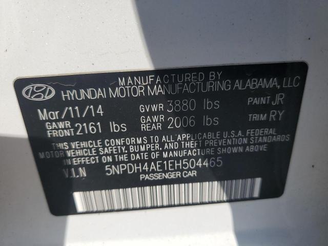 5NPDH4AE1EH504465 - 2014 HYUNDAI ELANTRA SE WHITE photo 12