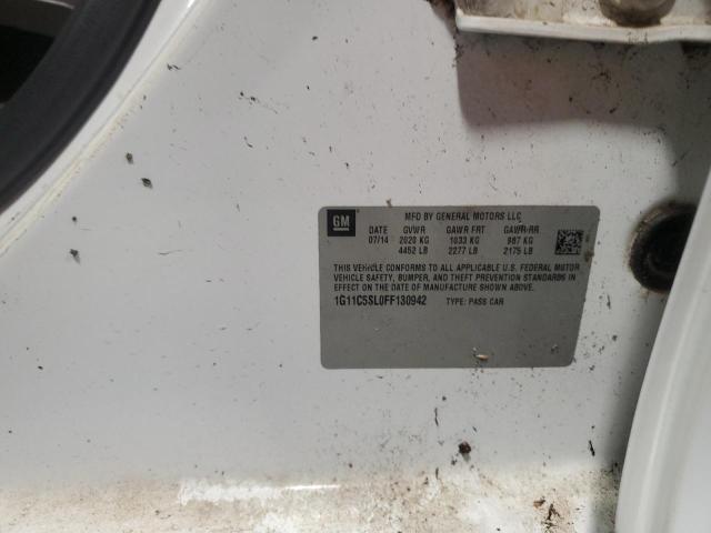 1G11C5SL0FF130942 - 2015 CHEVROLET MALIBU 1LT WHITE photo 12
