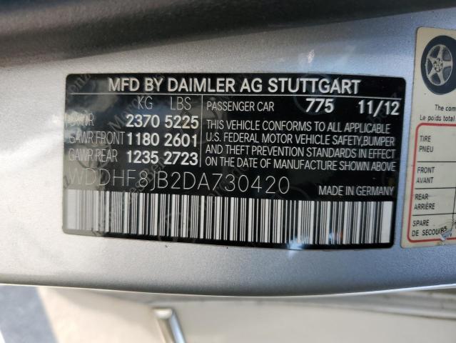 WDDHF8JB2DA730420 - 2013 MERCEDES-BENZ E 350 4MATIC SILVER photo 12