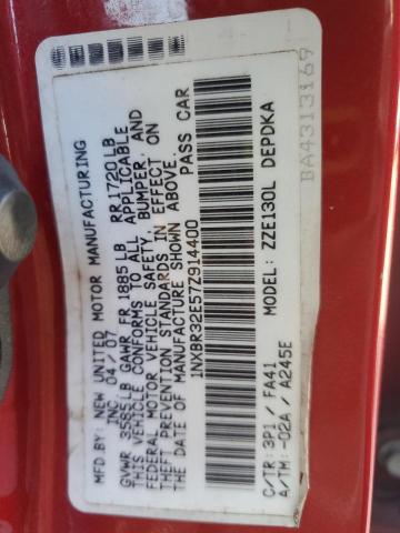 1NXBR32E57Z914400 - 2007 TOYOTA COROLLA CE მუქწითელი ფოტო 13