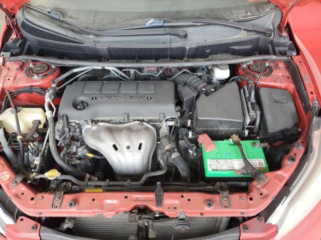 2T1KE4EE5CC049307 - 2012 TOYOTA COROLLA MA S RED photo 11