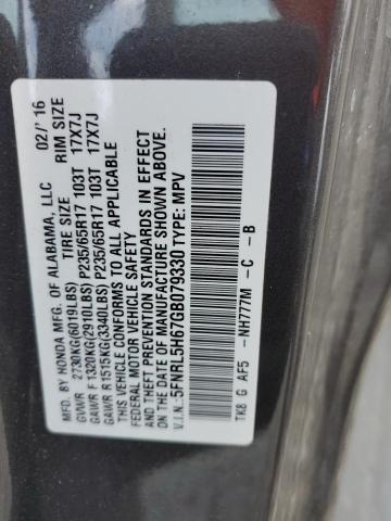 5FNRL5H67GB079330 - 2016 HONDA ODYSSEY EXL GRAY photo 13