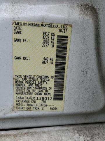 1N4AL3AP6JC138012 - 2018 NISSAN ALTIMA 2.5 Weiß Foto 12