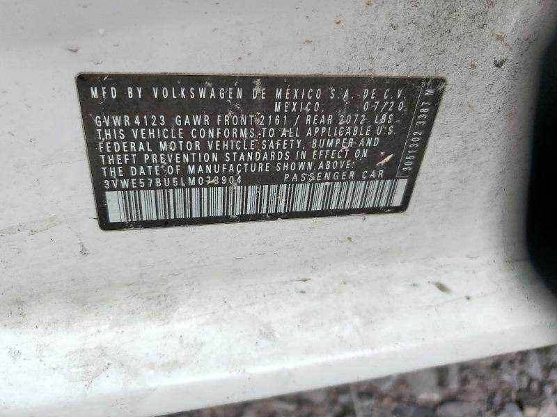 3VWE57BU5LM078904 - 2020 VOLKSWAGEN JETTA SEL 白色 照片 13