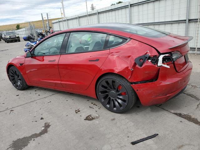 5YJ3E1ECXMF036275 - 2021 TESLA MODEL 3 RED photo 2