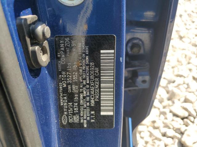 KMHCU4AEXFU806928 - 2015 HYUNDAI ACCENT GLS 蓝色 照片 13