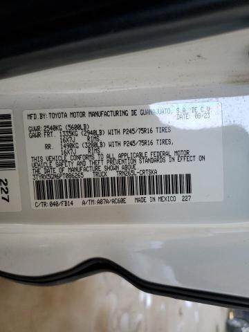 3TYRX5GN6PT086265 - 2023 TOYOTA TACOMA ACCESS CAB Biały zdjęcie 12