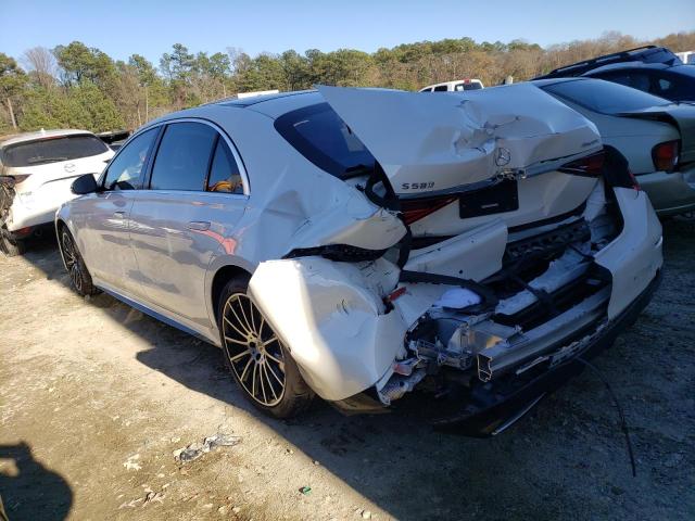 W1K6G7GB2NA109797 - 2022 MERCEDES-BENZ S 580 4MATIC WHITE photo 2