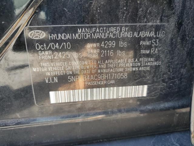 5NPEB4AC9BH171058 - 2011 HYUNDAI SONATA GLS BLACK photo 13