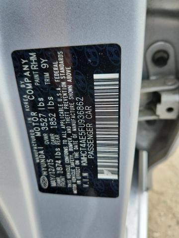 KMHCT4AE5FU936862 - 2015 HYUNDAI ACCENT GLS 银色 照片 12